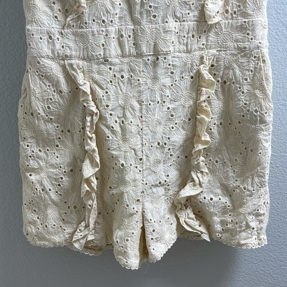 A23) Happy X Nature Sexy Open Back Ruffed Lace Sleeve Romper Short Pants size 12 - Picture 5 of 16